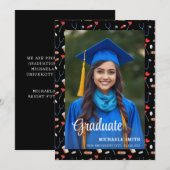 Black College Doctor Nurse Script Photo Graduate  Aankondiging (Voorkant / Achterkant)