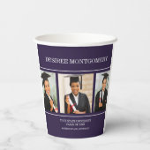 Black College University 3 Foto Afstuderen Papieren Bekers (Achterkant)