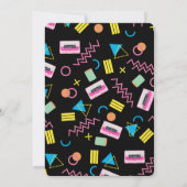Black Colorful 80's Retro Birthday Party Kaart (Achterkant)