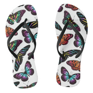 Black Colorful Butterflies Waterverf Patroon Teenslippers