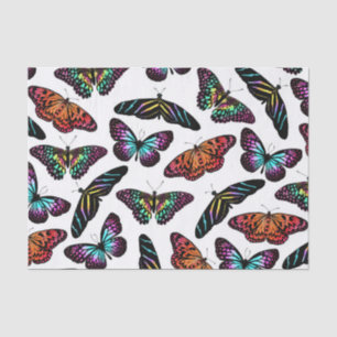 Black Colorful Butterflies Waterverf Patroon Tissuepapier