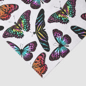 Black Colorful Butterflies Waterverf Patroon Tissuepapier (Detail)