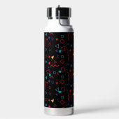 Black Colorful Personalized Water Bottle with Name Waterfles (Links)