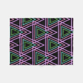 Black Colorful Retro 80's Neon Geometric Triangles Fleece Deken (Voorkant (Horizontaal))