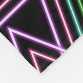 Black Colorful Retro 80's Neon Geometric Triangles Fleece Deken (Hoek)