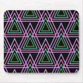 Black Colorful Retro 80's Neon Geometric Triangles Muismat (Voorkant)