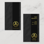 Black Column Black Paper Crunge Chauffeur Visitekaartje (Voorkant / Achterkant)