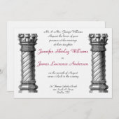 Black Columns Wedding Uitnodiging (Voorkant / Achterkant)