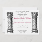 Black Columns Wedding Uitnodiging (Voorkant)