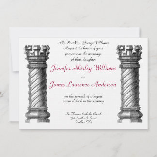 Black Columns Wedding Uitnodiging
