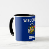 Black Combo Mok met vlag van Wisconsin, Verenigde (Voorkant links)