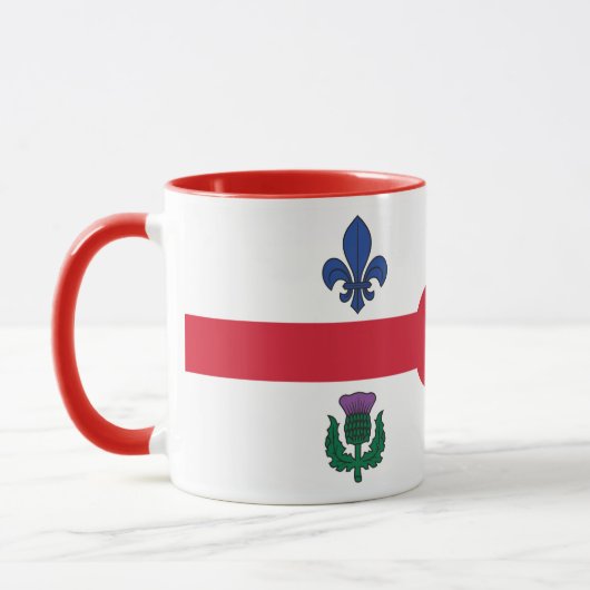 Black Combo Mug with flag of Montreal, Quebec Mok (Links)