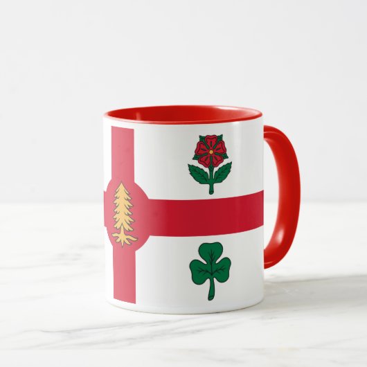 Black Combo Mug with flag of Montreal, Quebec Mok (Voorkant rechts)