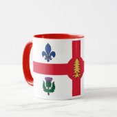 Black Combo Mug with flag of Montreal, Quebec Mok (Voorkant links)