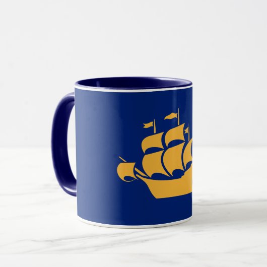 Black Combo Mug with flag of Quebec City Mok (Voorkant links)