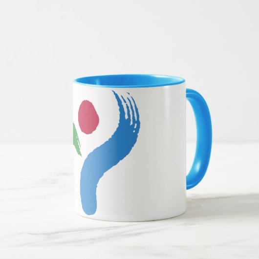 Black Combo Mug with flag of Seoul, South Korea Mok (Voorkant rechts)