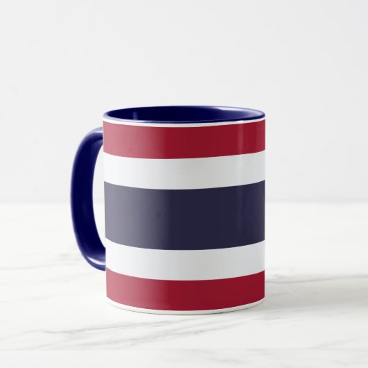 Black Combo Mug with flag of Thailand Mok (Voorkant links)