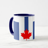 Black Combo Mug with flag of Toronto, Canada Mok (Voorkant links)