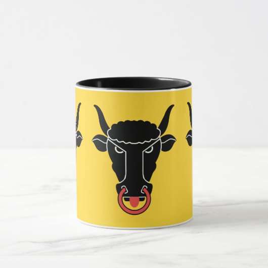 Black Combo Mug with flag of Uri, Switzerland Mok (Midden)