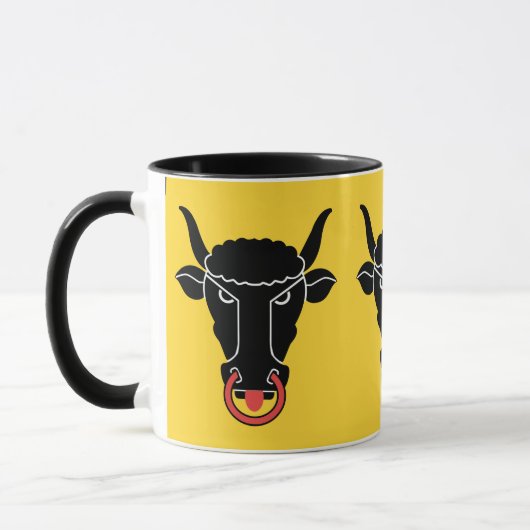 Black Combo Mug with flag of Uri, Switzerland Mok (Links)