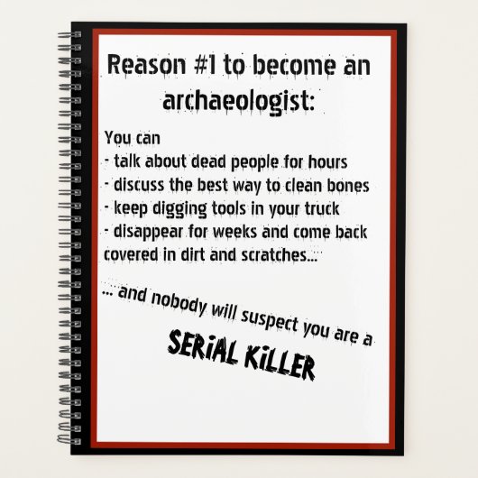 Black Comedy Archeoloog Serial Killer Joke Planner (Voorkant)