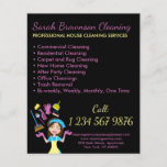 Black Commercial Janitorial Maid House Cleaning Flyer<br><div class="desc">Black Commercial Janitorial Maid House Cleaning</div>