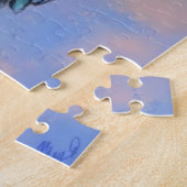 Black Common Raven at Sunset Jigzaag Puzzle Legpuzzel (Zijkant)