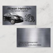 Black Compact Car | Auto-mechanische Logo Visitekaartje (Voorkant / Achterkant)