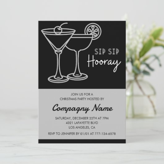 Black Company Kerstfeest Cocktail Kaart (Staand voorkant)