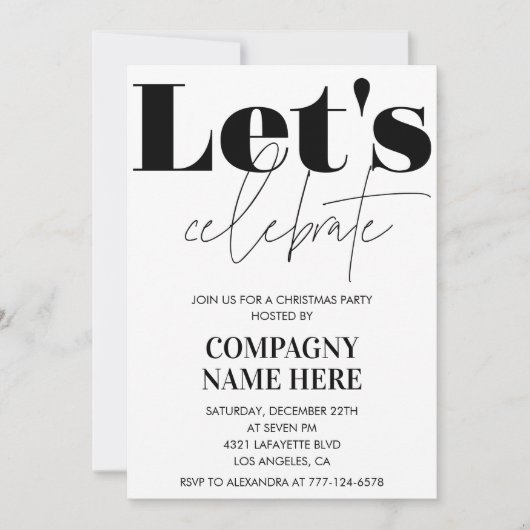Black Company Kerstfeest Laten we vieren Kaart (Voorkant)