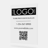 Black Company Logo Storefront QR Code Contactgegev Acryl Bord (Hoek)