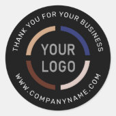 Black company logo thank you stickers (Voorkant)