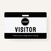 Black Company Visitor Logo Modern Badge (Achterkant)