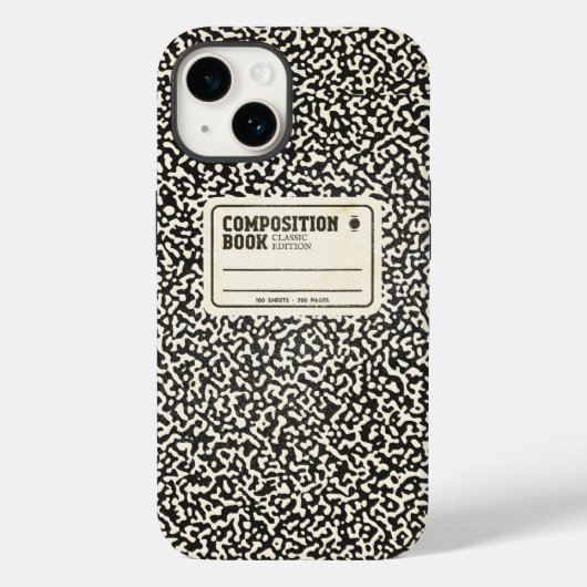 Black Composition Notitieboek Hoesje-Mate iPhone d Case-Mate iPhone Case (Achterkant)