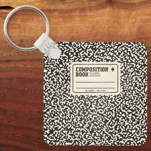 Black Composition Notitieboek Sleutelhanger (Voorkant)