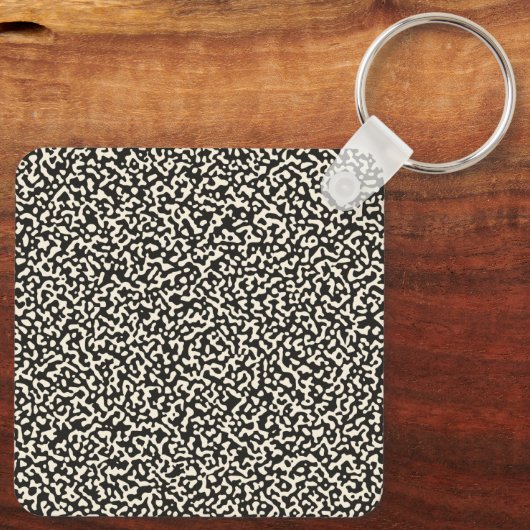 Black Composition Notitieboek Sleutelhanger (Achterkant)