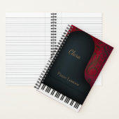 Black Concert Grand Piano Notitieboek (Binnen)