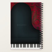 Black Concert Grand Piano Notitieboek (Achterkant)