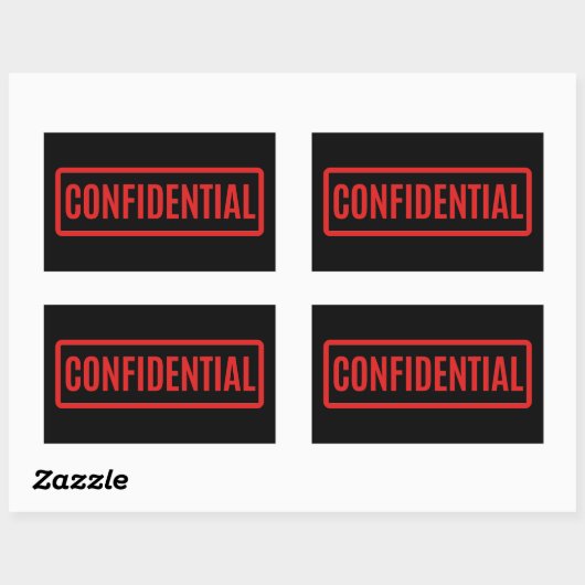 Black Confidential Rechthoekige Sticker (Vel)