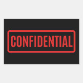Black Confidential Rechthoekige Sticker (Voorkant)