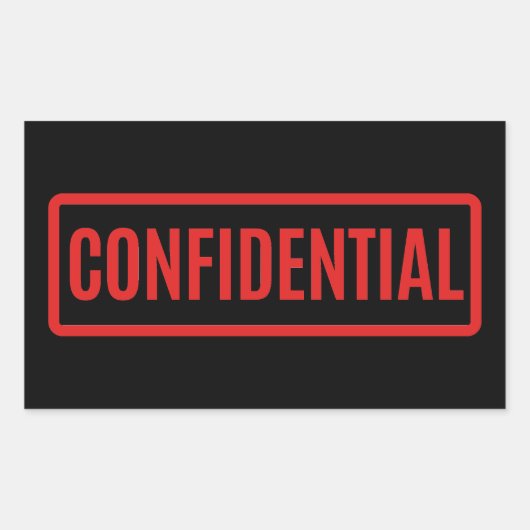 Black Confidential Rechthoekige Sticker (Voorkant)