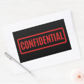 Black Confidential Rechthoekige Sticker (Envelop)
