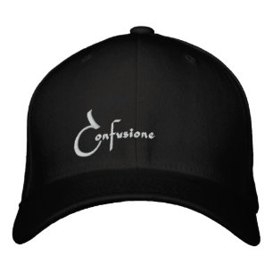-Black Confusione Fitted White Tekst op Back Emb Geborduurde Pet