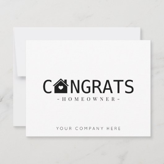 Black Congrates New Homeowner onroerend goed Kaart (Voorkant)