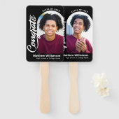 Black Congrats Afstudeerder 2 Photo Arch Bold Whit Handwaaier (Voorkant en achterkant)