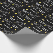 Black Congrats Afstudeerder Custom Year Naam toevo Cadeaupapier (Hoek)