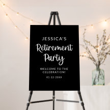 Black Congrats Retirement Party Poster Welkomstbor