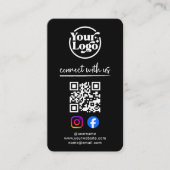 Black Connect met Amerikaanse QR-code Logo Social  Visitekaartje (Voorkant)