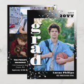 Black Connections 2 in 1 foto Afstuderen Kaart (Voorkant / Achterkant)