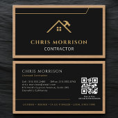 Black Construction Professional Wood QR Code Visitekaartje